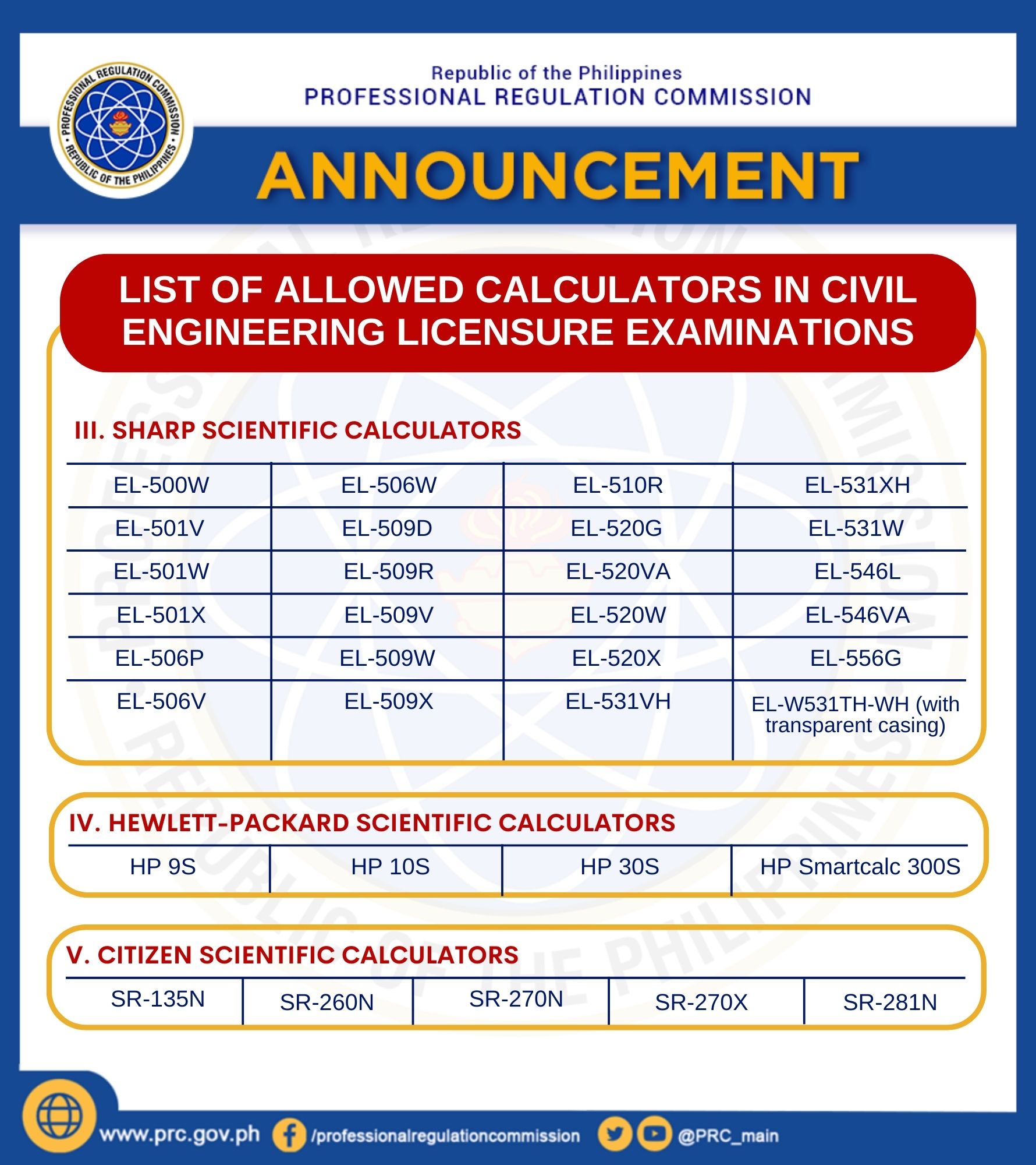 Recommending A New List Of Non Programmable Calculators Allowed To Be   2 (1)f Non Programmable Calculators Allowed To Be Used In The Civil Engineering 